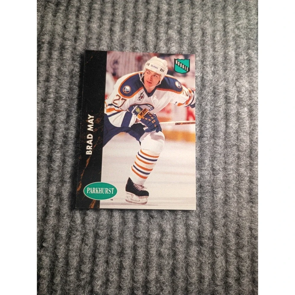 1991 Parkhurst Buffalo Sabres Brad May Rookie Hockey Card #10
